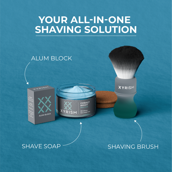 XYRISM: Wet Shave Starter Kit — Soap, Brush & Alum Block
